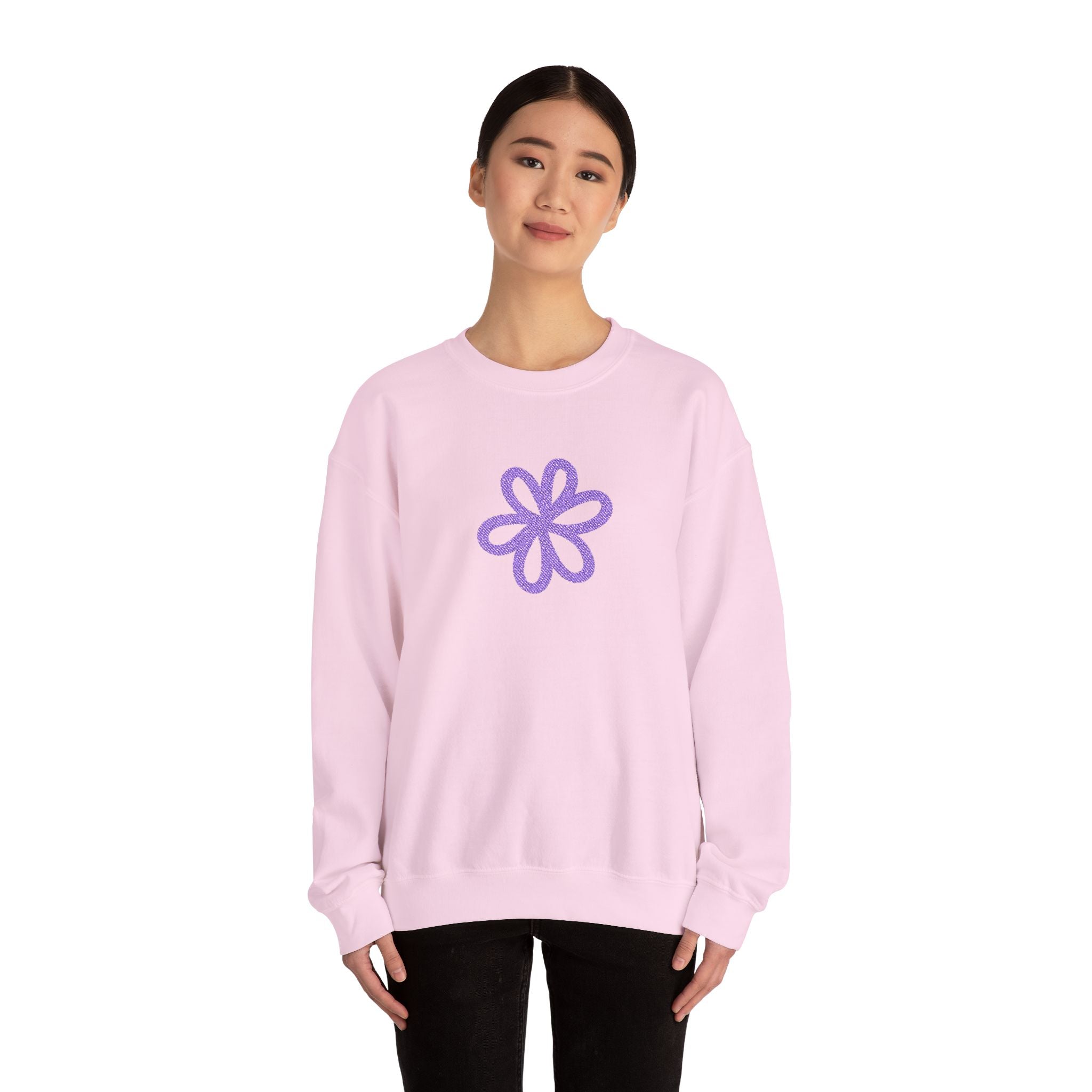 Purple Daisy Crewneck Sweatshirt