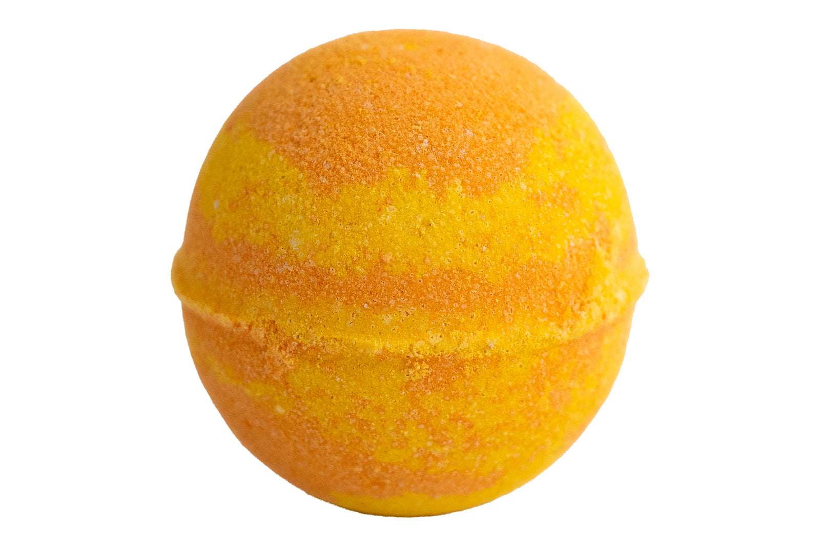 Yellow bath bomb on a white background