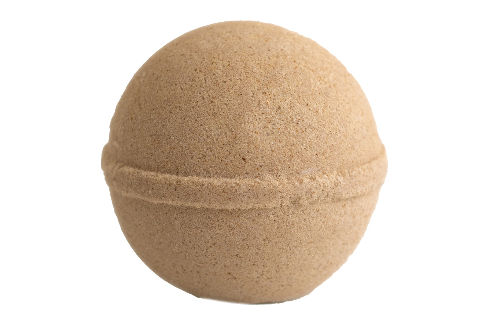 Beige bath bomb on a white background